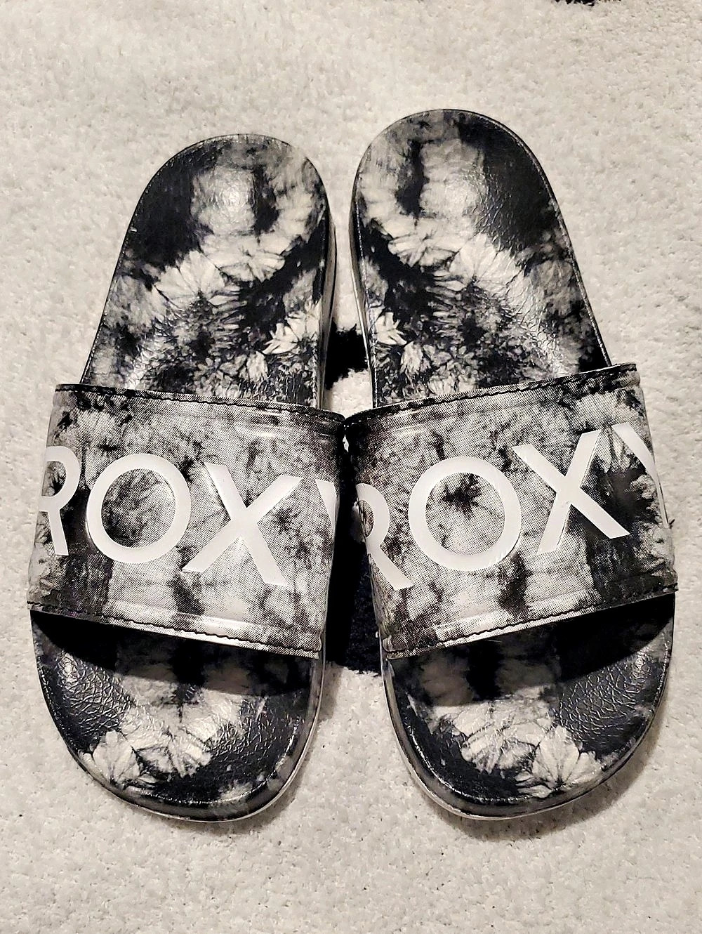 Roxy Women's Black & White Slide Sandals